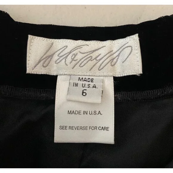 Vintage Lord & Taylor Black Velvet High-Waisted Pants USA Size 6 - Picture 3 of 8